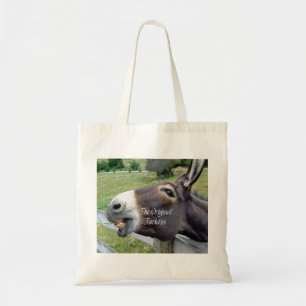 Bolso De Tela El animal del campo divertido de la mula del burro