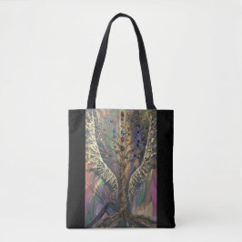 Bolso De Tela El Árbol Divino De La Vida alas celestiales y joya