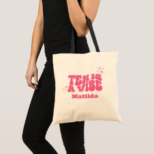 Bolso De Tela el arco iris diez es un color rosa rosado retro de
