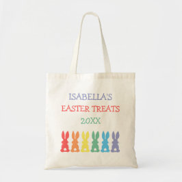 Bolso De Tela El arco iris Pascua personalizada los conejitos