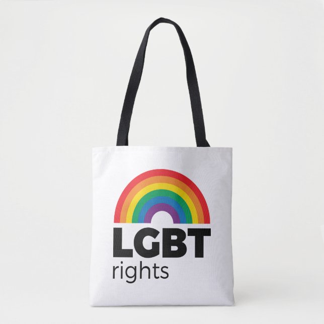 Bolso De Tela El arcoiris de los derechos LGBT (Anverso)