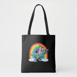 Bolso De Tela El arcoiris de Unicornio, un dinosaurio