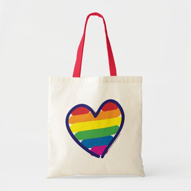 Bolso De Tela El arcoiris del Orgullo de San Valentín (Frente)