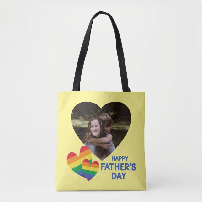 Bolso De Tela El arcoiris LGBT celebra el Día del Padre (Anverso)