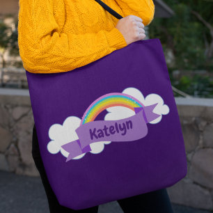 Bolso De Tela El arcoiris morado personalizado
