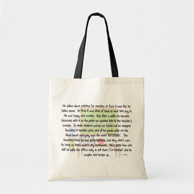 Bolso De Tela El arte de historia jubilado del profesor (Frente)