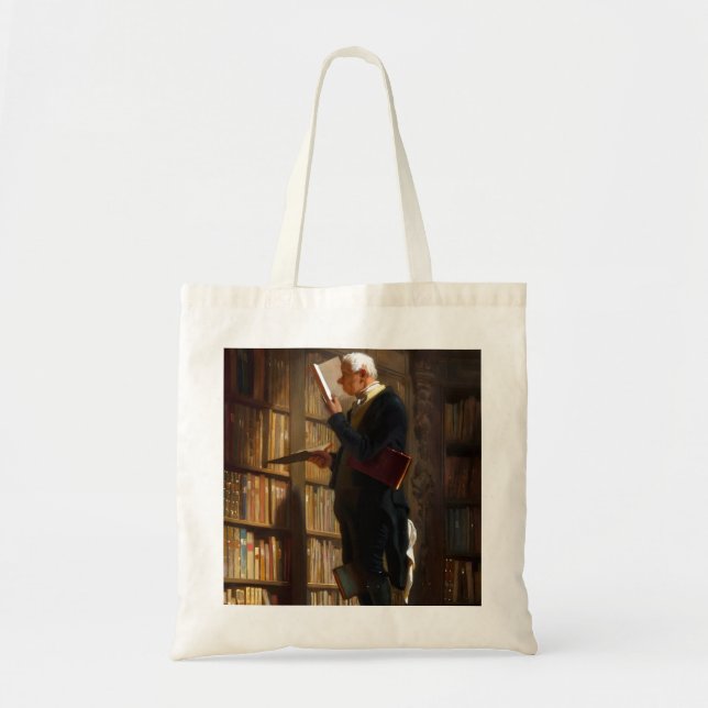 Bolso De Tela El arte de la librería Carl Spitzweg (Frente)