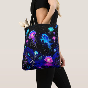 Bolso De Tela El arte de las profundidades oceánicas brillante