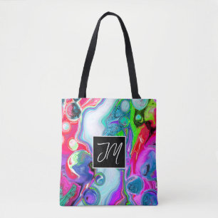 Bolso De Tela El arte del fluido de mármol rojo y púrpura person
