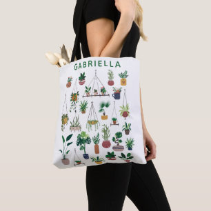 Bolso De Tela El arte del Ilustracion Boho Plant Lady Personaliz