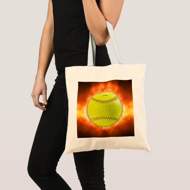 Bolso De Tela El artístico Softball de SlipperyJoe incendiando r (Anverso (producto))