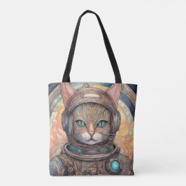 Bolso De Tela El astronauta del gato detalla el arte del anime