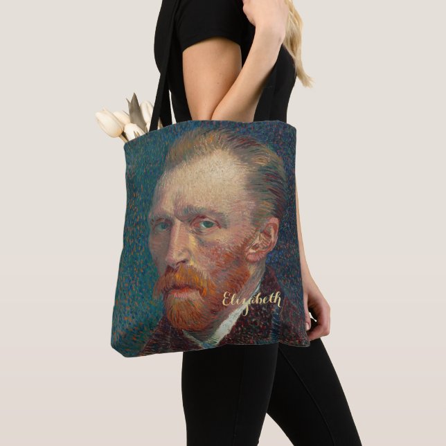 Bolso De Tela El autorretrato de Vincent Van Gogh es monogramado (Detalle)