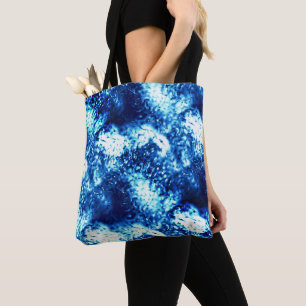 Bolso De Tela El azul brillante manchado parece vidrio esmerilad