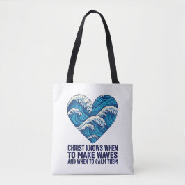 Bolso De Tela El azul oceánico Cristo y el diseño de las olas