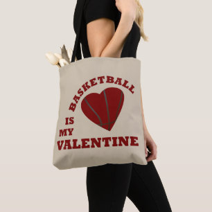 Bolso De Tela el baloncesto es mi valentía con el corazón rojo