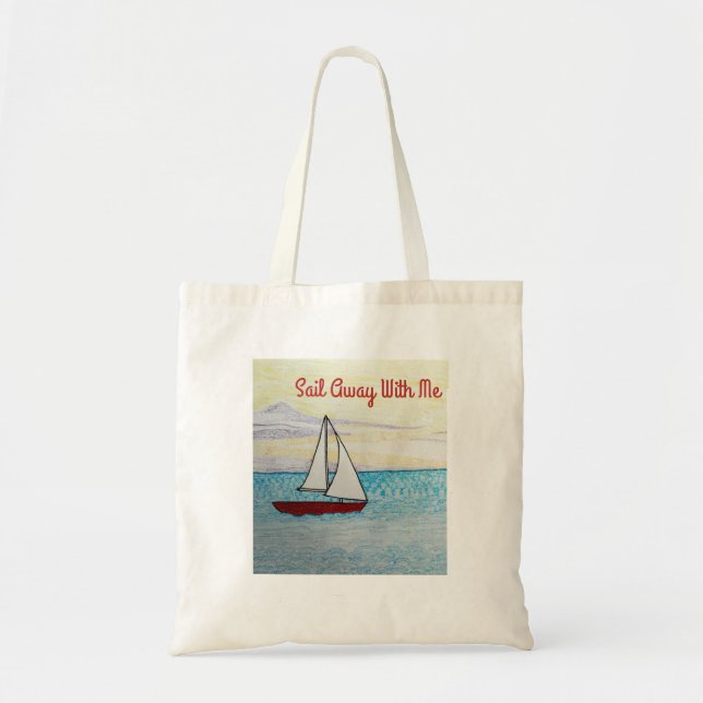 Bolso De Tela El Barco Marítimo Rojo Sale De Mi (Frente)