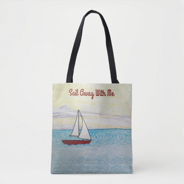 Bolso De Tela El Barco Marítimo Rojo Sale De Mi (Anverso)