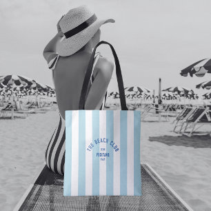 Bolso De Tela El Beach Club Escudo Blue Cabana Stripe