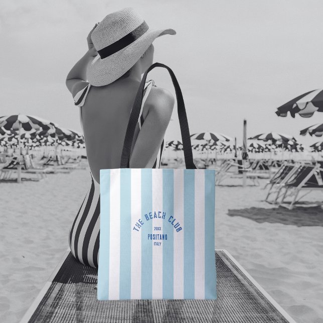 Bolso De Tela El Beach Club Escudo Blue Cabana Stripe (Subido por el creador)