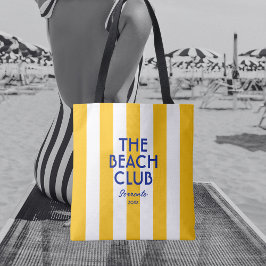 Bolso De Tela El Beach Club Sorrento Yellow Cabana Stripe