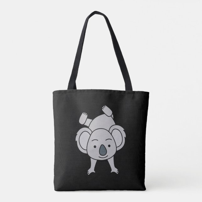 Bolso De Tela El Bebé Cute Koala Con Una Sonrisa Haciendo Un Pue (Reverso)