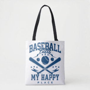 Bolso De Tela El béisbol alimenta mi lugar feliz