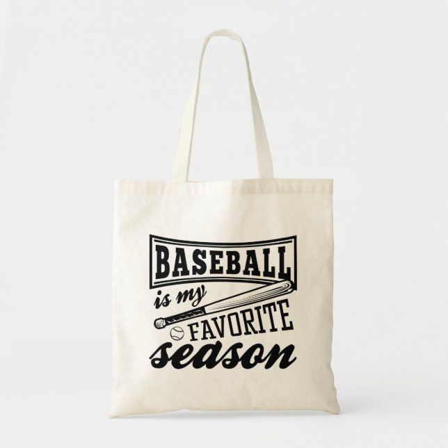 Bolso De Tela El béisbol es mi temporada favorita (Frente)