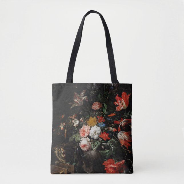 Bolso De Tela El Bouquet girado de Abraham Mignon (Anverso)