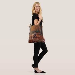 Bolso De Tela El bulldog en otoño se inspira en las hojas