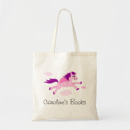 Bolso De Tela El caballo rosado con las alas personalizó el