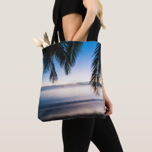 Bolso De Tela El cabo marino tropical de la puesta del sol, Fiji