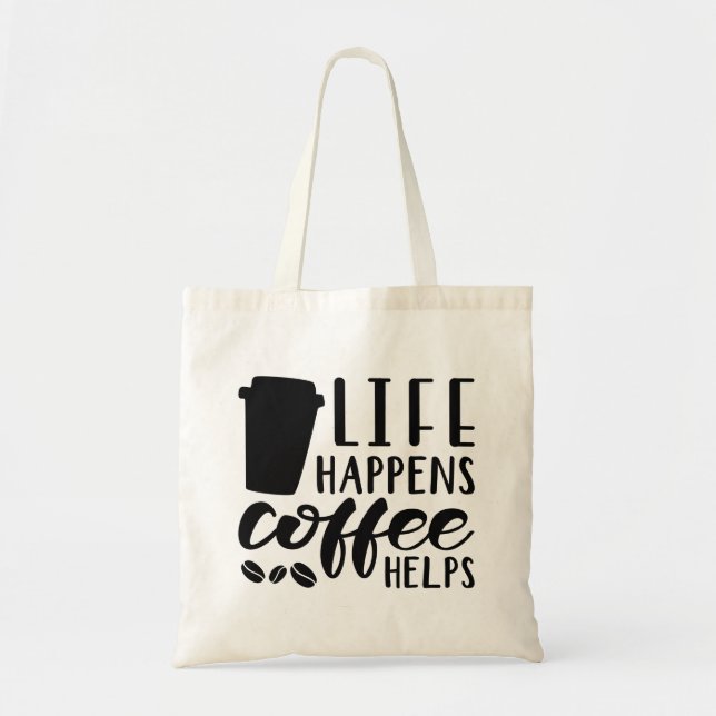 Bolso De Tela El café ayuda a vivir (Frente)