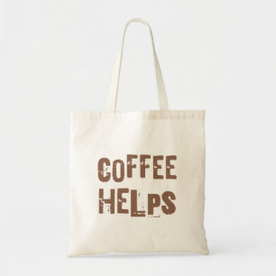 Bolso De Tela el café ayuda tipografía retro divertida dicho de 