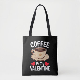 Bolso De Tela El café es mi día de San Valentín divertido cafeín