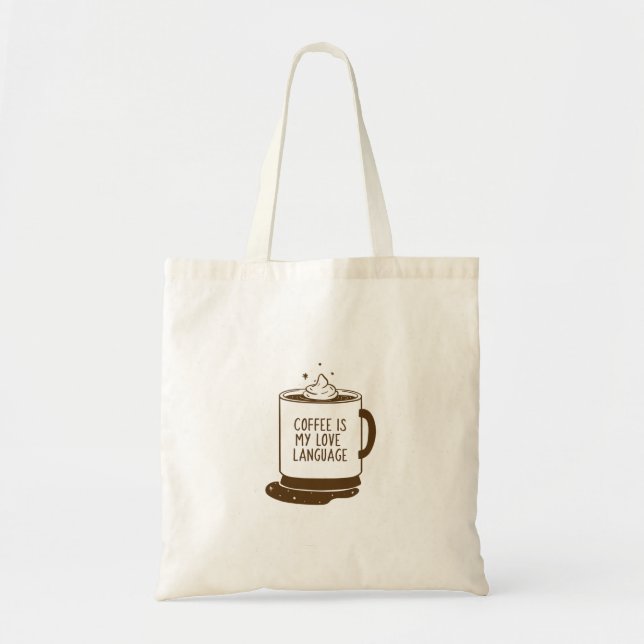 Bolso De Tela El café es mi lenguaje de amor (Frente)