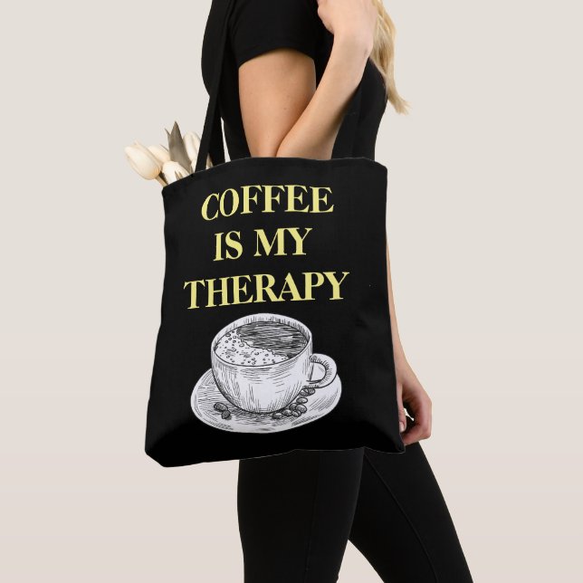 Bolso De Tela El café es mi terapia (Detalle)