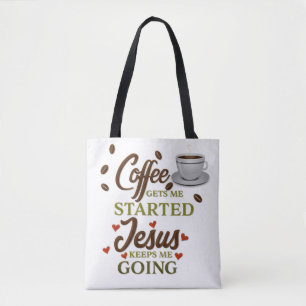 Bolso De Tela El Café Gracioso Me Enciende Jesús Me Mantiene E