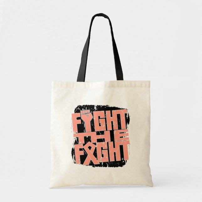 Bolso De Tela El cáncer endometrial lucha contra la lucha (Frente)