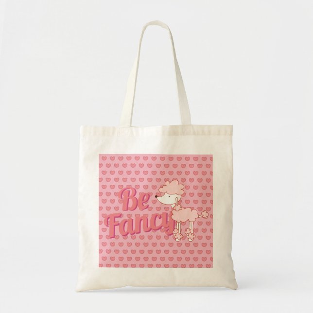 Bolso De Tela El caniche y los corazones rosados sean suposición (Frente)