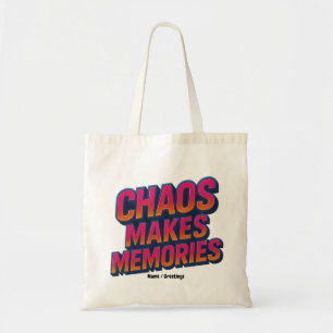 Bolso De Tela El caos hace que el diseño retro de las ondas sint
