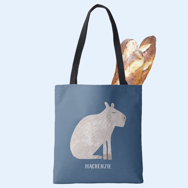 Bolso De Tela El capibara personalizado (Fun personalized capybara tote bag f0r animal lovers)