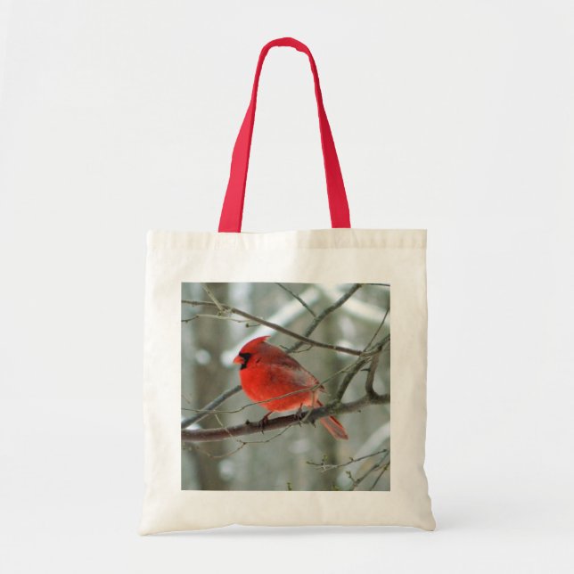 Bolso De Tela El cardenal rojo alegre Tote Bag (Frente)