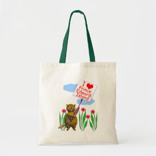 Bolso De Tela El castor canadiense ama la isla del Príncipe Edua