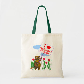 Bolso De Tela El castor canadiense ama Terranova, Labrador