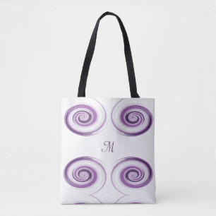 Bolso De Tela El cepillo violeta abstracto frota ligeramente