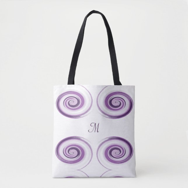 Bolso De Tela El cepillo violeta abstracto frota ligeramente (Anverso)