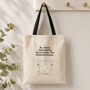 Bolso De Tela El cerebro calcula posibilidades Pensador matemá