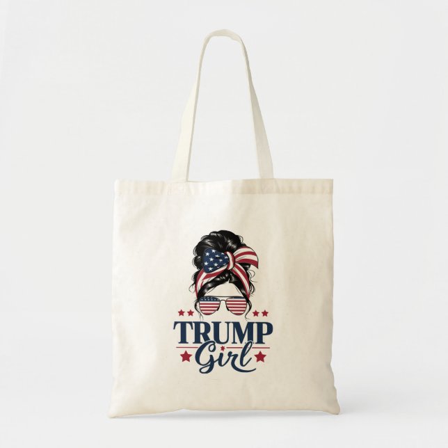 Bolso De Tela El Chica Trump Messy Bun Trump Elección Estadounid (Frente)