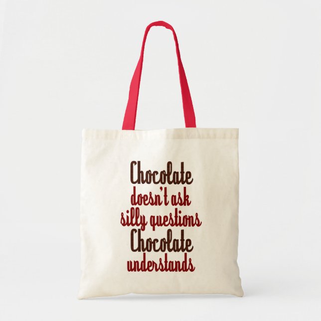 Bolso De Tela El "chocolate entiende" cita divertida (Frente)